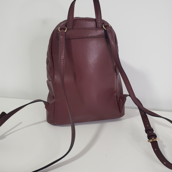 GUESS Quilted Burgundy Mini Backpack - Picture 12 of 14
